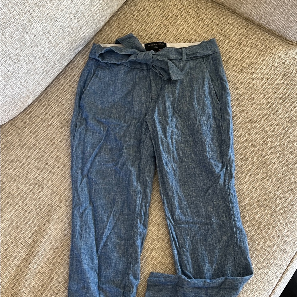 Banana Republic Light Blue Tie-Waist Pants